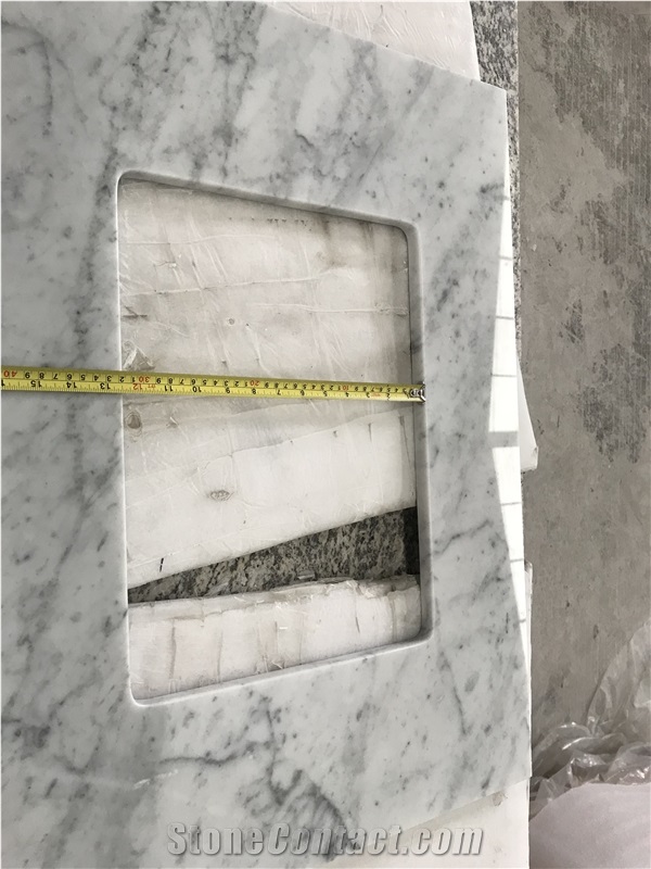 Bianco Carrara Primavera Carrara White Grey Marble Kitchen Counertops