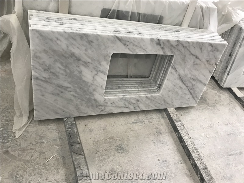 Bianco Carrara Primavera Carrara White Grey Marble Kitchen Counertops