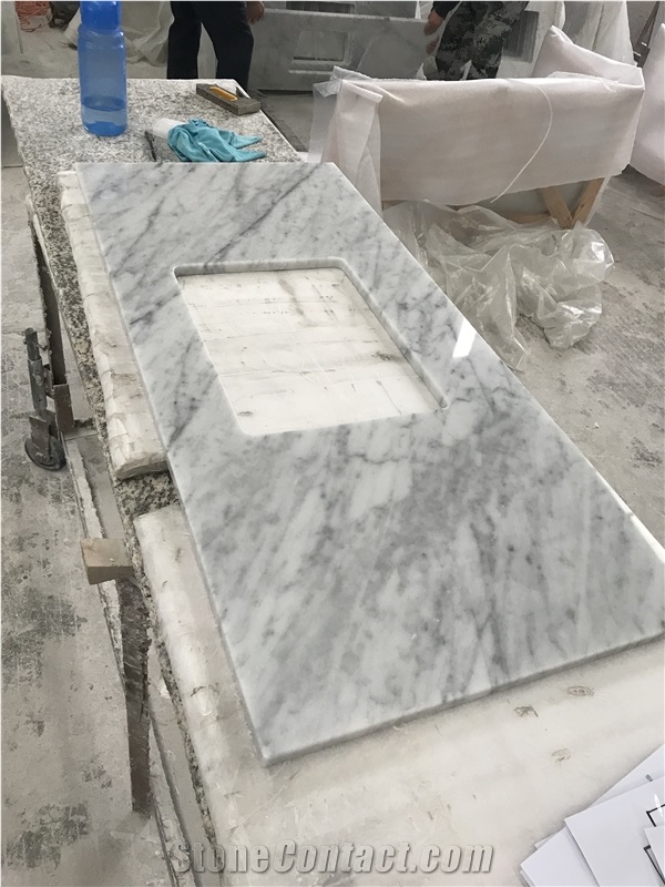 Bianco Carrara Primavera Carrara White Grey Marble Kitchen Counertops