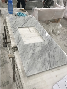 Bianco Carrara Primavera Carrara White Grey Marble Kitchen Counertops