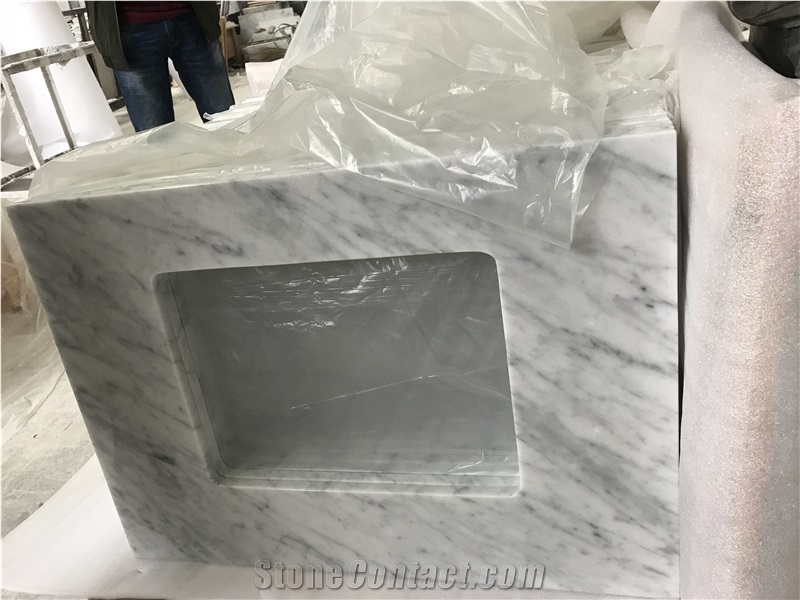 Bianco Carrara Primavera Carrara White Grey Marble Kitchen Counertops