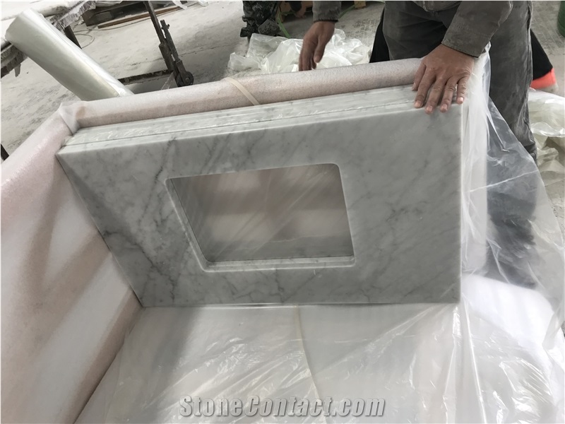 Bianco Carrara Primavera Carrara White Grey Marble Kitchen Counertops