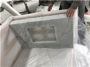 Bianco Carrara Primavera Carrara White Grey Marble Kitchen Counertops