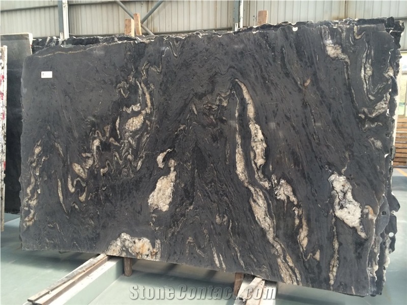 Black Cosmic Night Nebula Granite Polished Slabs Wall Floor Cladding