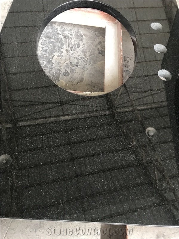 China Absolute Black Hebei Granite Bathroom Vanity Tops Bath Tops