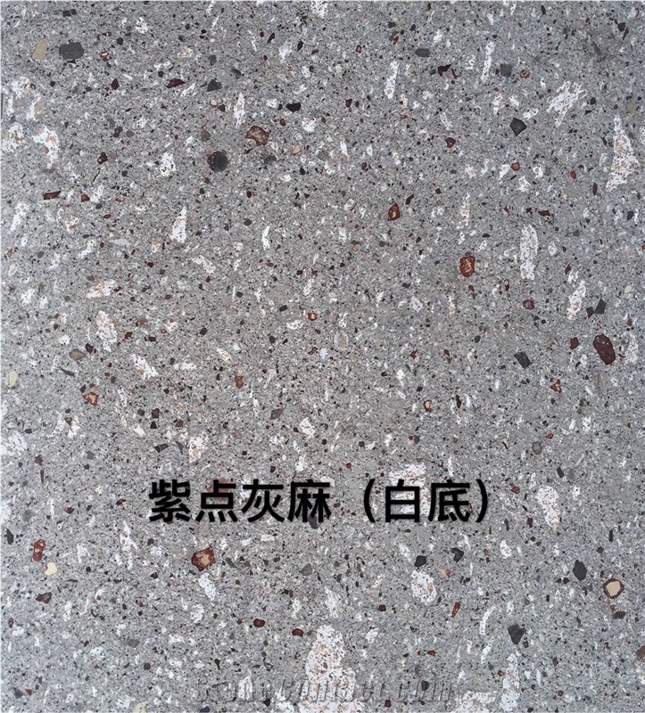 China Grey Porphyry Purple Point Gray Hemp Slabs,Floor Tiles