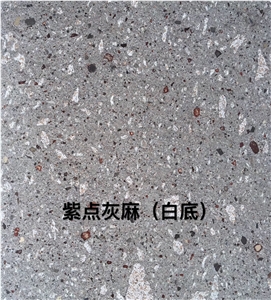 China Grey Porphyry Purple Point Gray Hemp Slabs,Floor Tiles