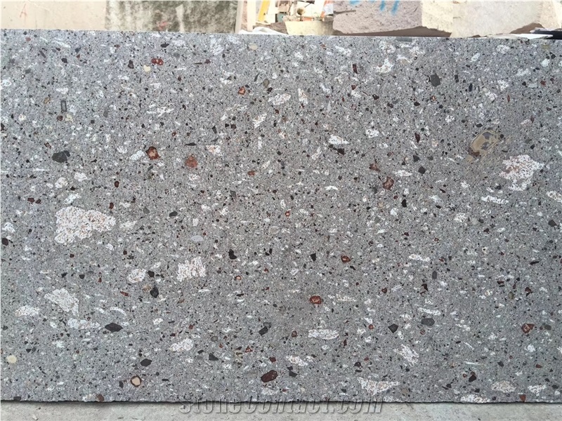China Grey Porphyry Purple Point Gray Hemp Slabs,Floor Tiles