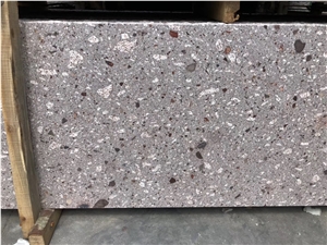China Grey Porphyry Purple Point Gray Hemp Slabs,Floor Tiles