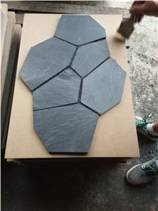 Chinese Jiangxi Black Slate Flagstone,Pavers