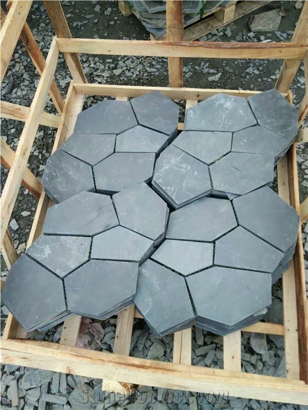 Chinese Jiangxi Black Slate Flagstone,Pavers