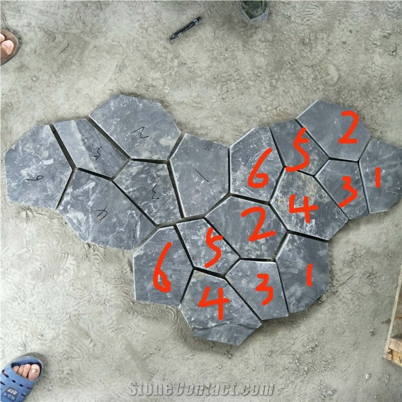 Chinese Jiangxi Black Slate Flagstone,Pavers