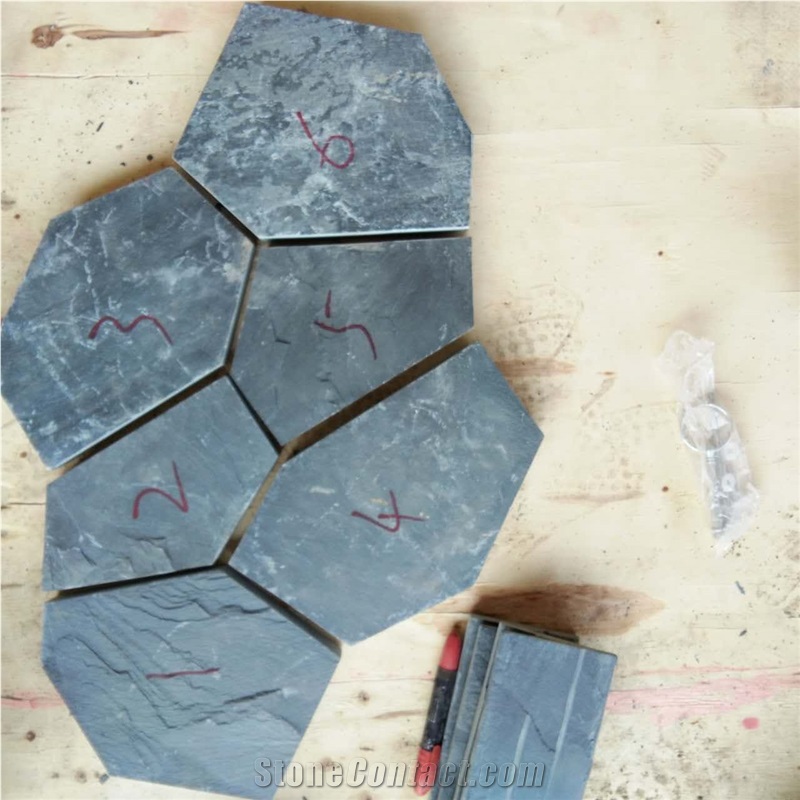 Chinese Jiangxi Black Slate Flagstone,Pavers