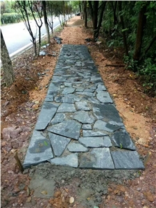 Chinese Jiangxi Black Slate Flagstone,Pavers