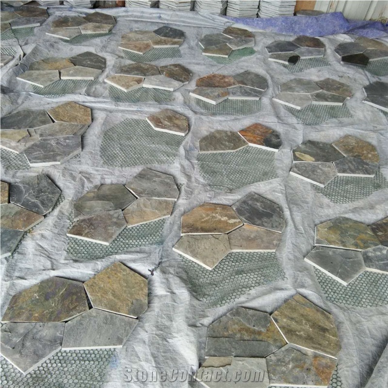 Chinese Jiangxi Black Slate Flagstone,Pavers