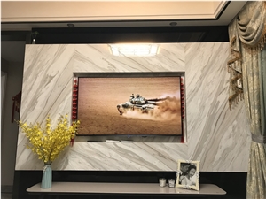 Greece Volakas White Marble Tv Background Wall Interior Design