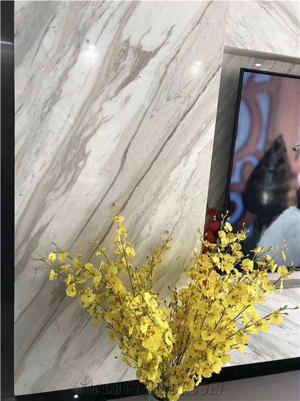Greece Volakas White Marble Tv Background Wall Interior Design