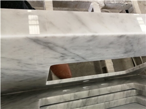 Italian Bianco Carrara White Marble Bathroom Vanity Tops