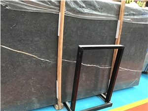 Italy Caronica Grey Marble Slabs,Saint Laurent Black Floor Wall Tiles