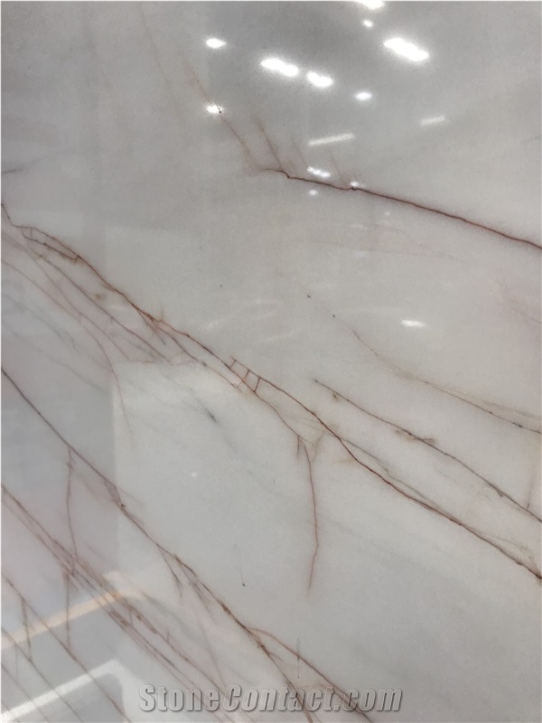 Mars White Marble with Red Veins,Polished Slab,Wall Floor Tile