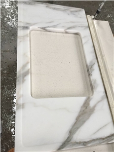 Polished Statuario Venato White Snowflake Marble Kitchen Countertops Polished Statuario Venato White Snowflake Marble Kitchen Countertops