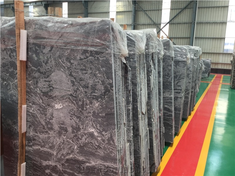 Silver Mink Cloud Gray Waves Grey Marble Slabs,Floor Cut-To-Size Tiles