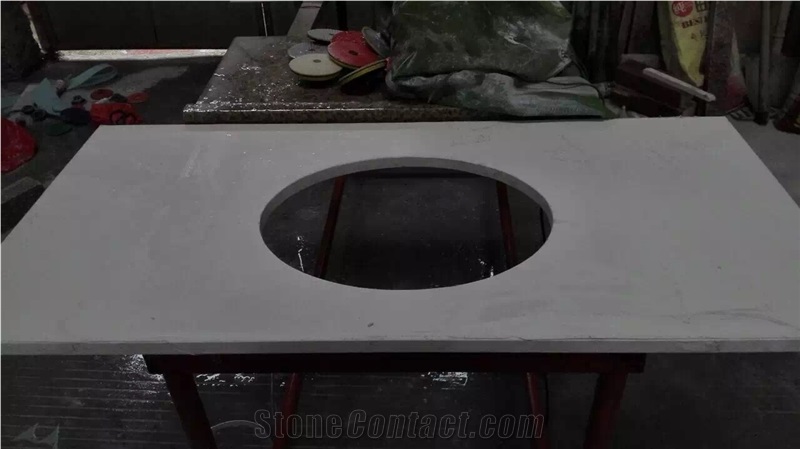 Thassos Crystal Absolute White Quartz Kitchen Countertops