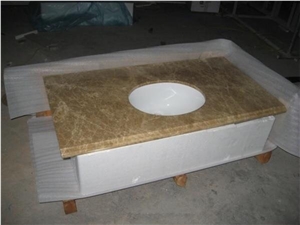 Turkey Light Emperador Marble Chira Stone Bathroom Bath Vanity Tops