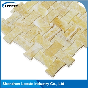 12 Dogbone Basketweave Honed Yellow Honey Onyx Mosaic Tiles 12 Dogbone Basketweave Honed Yellow Honey Onyx Mosaic Tiles