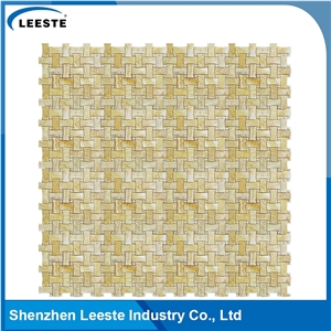 12 Dogbone Basketweave Honed Yellow Honey Onyx Mosaic Tiles
