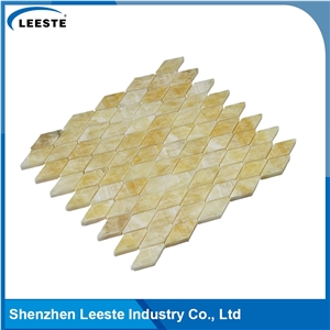 12 Honed Finished Diamond Wall Decorative Honey Onyx Mosaic Pattern