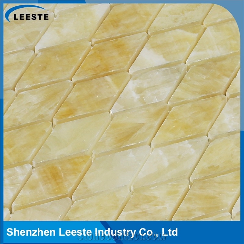 12 Honed Finished Diamond Wall Decorative Honey Onyx Mosaic Pattern