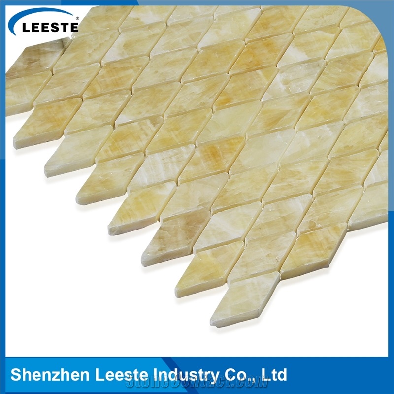 12 Honed Finished Diamond Wall Decorative Honey Onyx Mosaic Pattern