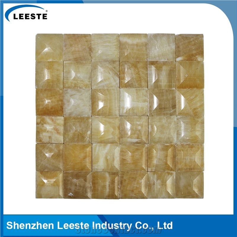 305x305mmx10mm/12"X12" X3/8"Mesh Size 3d Honey Onyx Mosaic