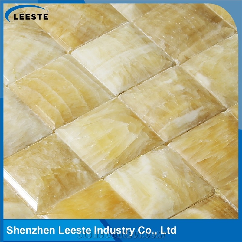 305x305mmx10mm/12"X12" X3/8"Mesh Size 3d Honey Onyx Mosaic