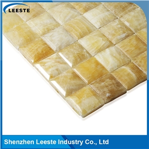 305x305mmx10mm/12"X12" X3/8"Mesh Size 3d Honey Onyx Mosaic