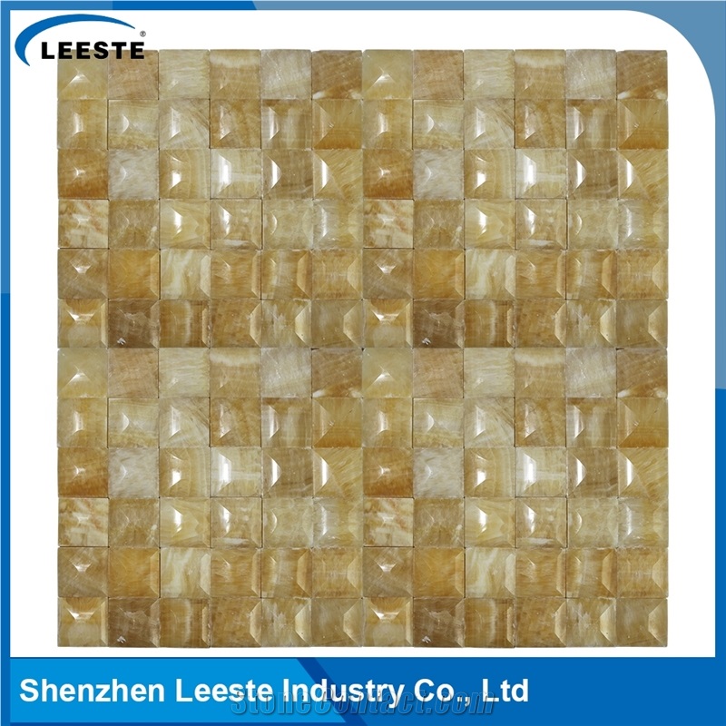 305x305mmx10mm/12"X12" X3/8"Mesh Size 3d Honey Onyx Mosaic