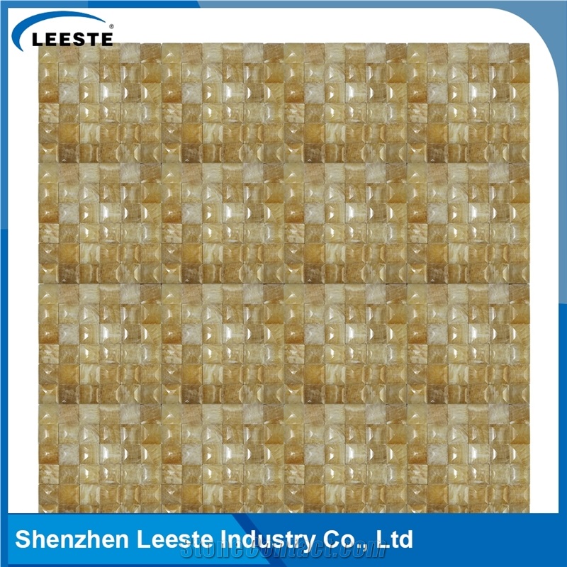 305x305mmx10mm/12"X12" X3/8"Mesh Size 3d Honey Onyx Mosaic