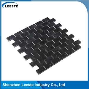 Arabesque Black Marble 1"X2" Brick Mosaic Tile