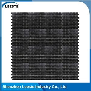 Arabesque Black Marble 1"X2" Brick Mosaic Tile