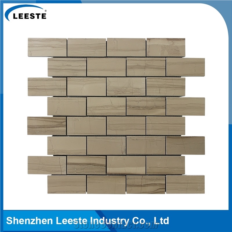 Athens Grey Marble Honed 1-1/2x3" Brick Mosaic Tiles