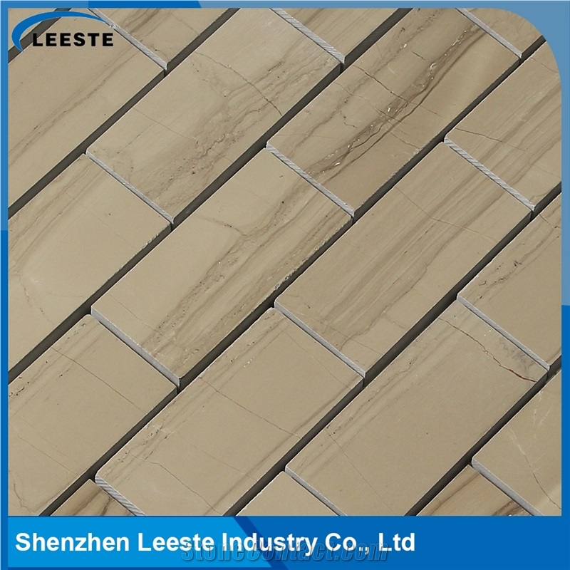 Athens Grey Marble Honed 1-1/2x3" Brick Mosaic Tiles