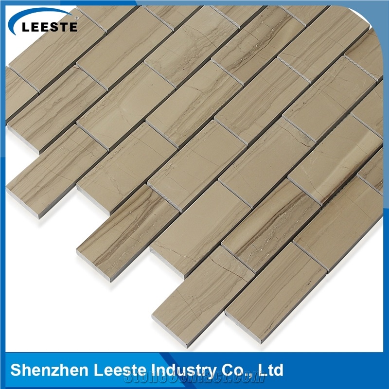 Athens Grey Marble Honed 1-1/2x3" Brick Mosaic Tiles