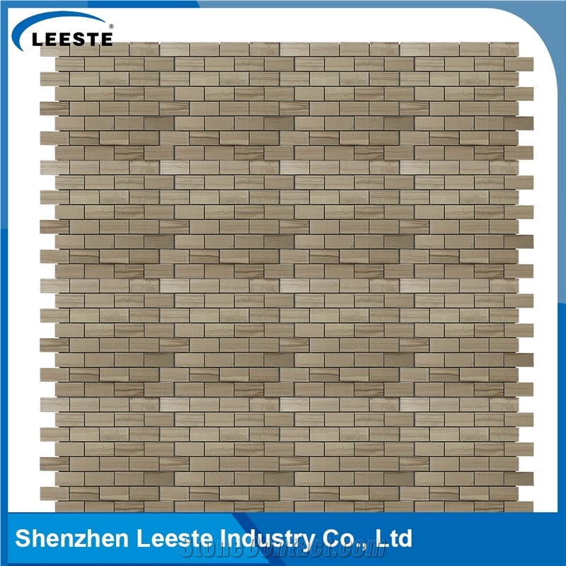 Athens Grey Marble Honed 1-1/2x3" Brick Mosaic Tiles