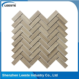 Athens Grey Marble Honed 1"X3" Herringbone Mosaic Tiles