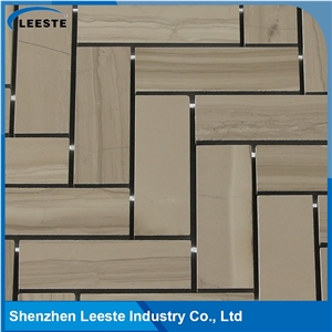 Athens Grey Marble Honed 1"X3" Herringbone Mosaic Tiles