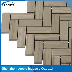 Athens Grey Marble Honed 1"X3" Herringbone Mosaic Tiles