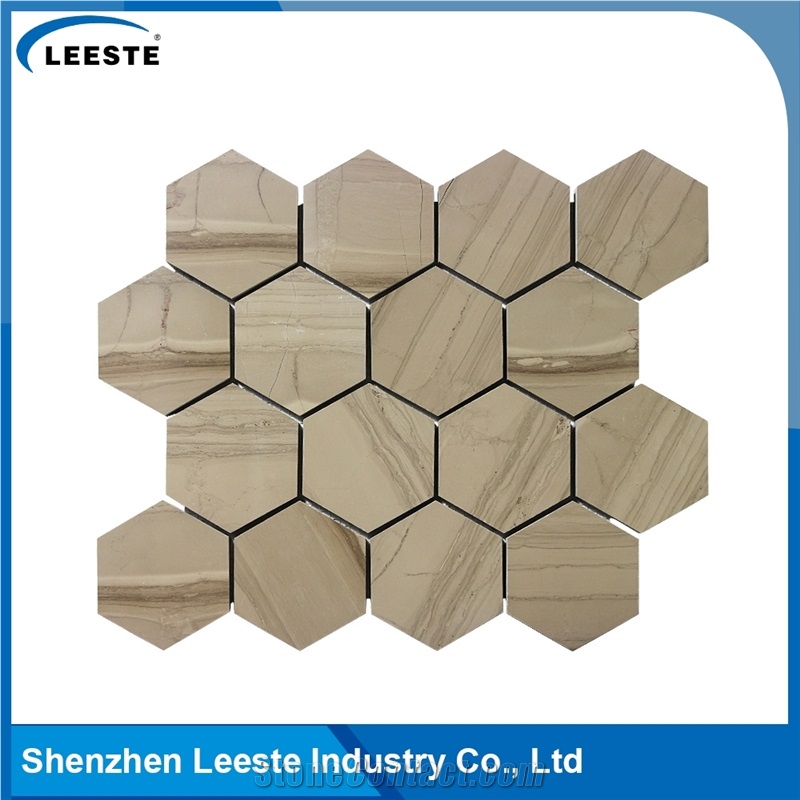 Athens Grey Marble Honed 3" Hexagon Mosaic Tiles