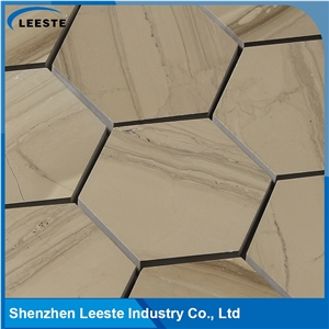 Athens Grey Marble Honed 3" Hexagon Mosaic Tiles