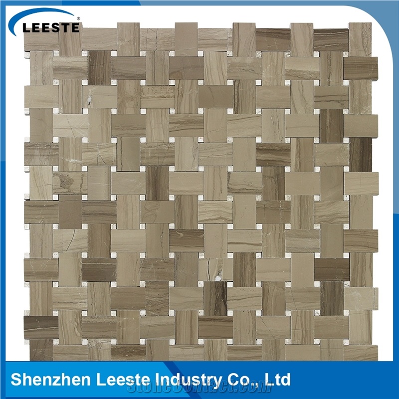Athens Grey Marble Honed Zero Grout Joint Basketwave Mosaic Tiles